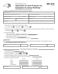 Form RP-470 &quot;Application for Real Property Tax Exemption for Green Buildings&quot; - New York