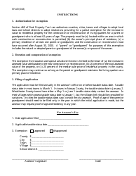 Form RP-469 Application for Partial Tax Exemption for Living Quarters for Parent or Grandparent - New York, Page 2