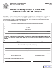 Document preview: Form RP-425-TPN Request for Mailing of Notice to a Third Party Regarding Enhanced Star Exemption - New York
