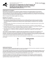 Instructions for Form RP-421-N [ONEONTA] Application for Real Property Tax Exemption for Capital Improvements to Multiple Dwelling Buildings Within Certain Cities - City of Oneonta, New York