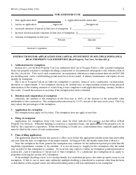 Form RP-421-J [NIAGARA FALLS] Application for Capital Investment in Multiple Dwellings Real Property Tax Exemption; Certain Cities - City of Niagara Falls, New York, Page 2
