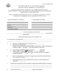 Form RP-421-J [COHOES] Application for Real Property Tax Exemption for Capital Improvements to Multiple Dwelling Buildings Within Certain Cities - City of Cohoes, New York