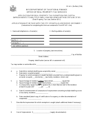 Document preview: Form RP-421-I [BUFFALO] Application for Real Property Tax Exemption for Capital Improvements to Multiple Dwelling Buildings Within Certain Cities - City of Buffalo, New York