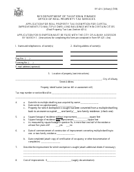 Document preview: Form RP-421-I [ALBANY] Application for Real Property Tax Exemption for Capital Improvements to Multiple Dwelling Buildings Within Certain Cities - Albany, New York