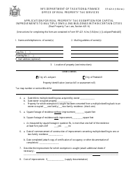 Document preview: Form RP-421-H [LOCKPORT/PEEKSKILL] Application for Real Property Tax Exemption for Capital Improvements to Multiple Dwelling Buildings Within Certain Cities - Cities of Lockport/Peekskiill, New York