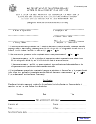 Form RP-420-A/B-VLG Application for Real Property Tax Exemption for Property of Nonprofit Organizations in Villages Using Town or County Assessment Roll as Basis for Village Assessment Roll - New York