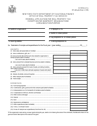 Form RP-420-A/B-RNW-I Schedule A Renewal Application for Real Property Tax Exemption for Nonprofit Organizations I-Organization Purpose - New York