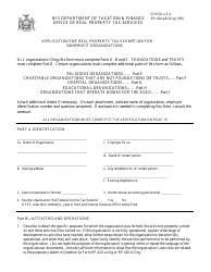Document preview: Form RP-420-A/B-ORG Schedule A Application for Real Property Tax Exemption for Nonprofit Organizations - New York