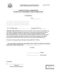 Document preview: Form RP-305-L Agricultural Assessment - Notice of Conversion and Payment Due - New York