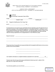 Document preview: Form RP-305-D Agricultural Assessment - Application Modification - Transmittal Memorandum - New York