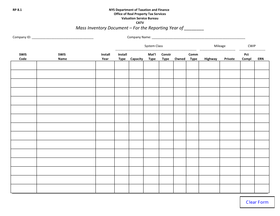 Form RP8.1 - Fill Out, Sign Online and Download Fillable PDF, New York ...