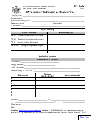 Document preview: Form RP-1 CATV Catv Inventory Submission Verification Form - New York