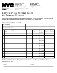 New York City Roster of Sightseeing Buses for Renewing Licensees - Fill ...