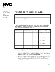 Roster of Process Servers - New York City