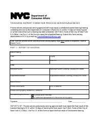 Traverse Report Form for Process Servers/Agencies - New York City