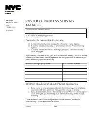 Document preview: Roster of Process Serving Agencies - New York City