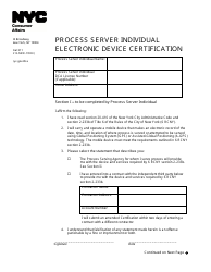 Process Server Individual Electronic Device Certification - New York City