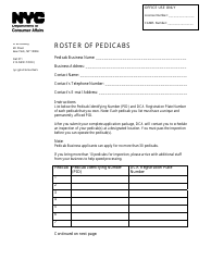 Roster of Pedicabs - New York City