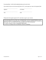 Theatrical Employment Agency Self-certification Form - New York City, Page 15