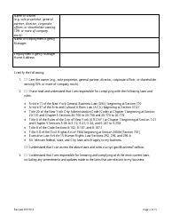 Theatrical Employment Agency Self-certification Form - New York City, Page 2