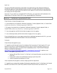 Theatrical Employment Agency Self-certification Form - New York City, Page 5