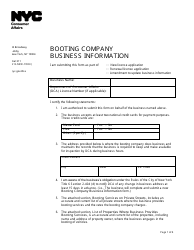 Document preview: Booting Company Business Information - New York City
