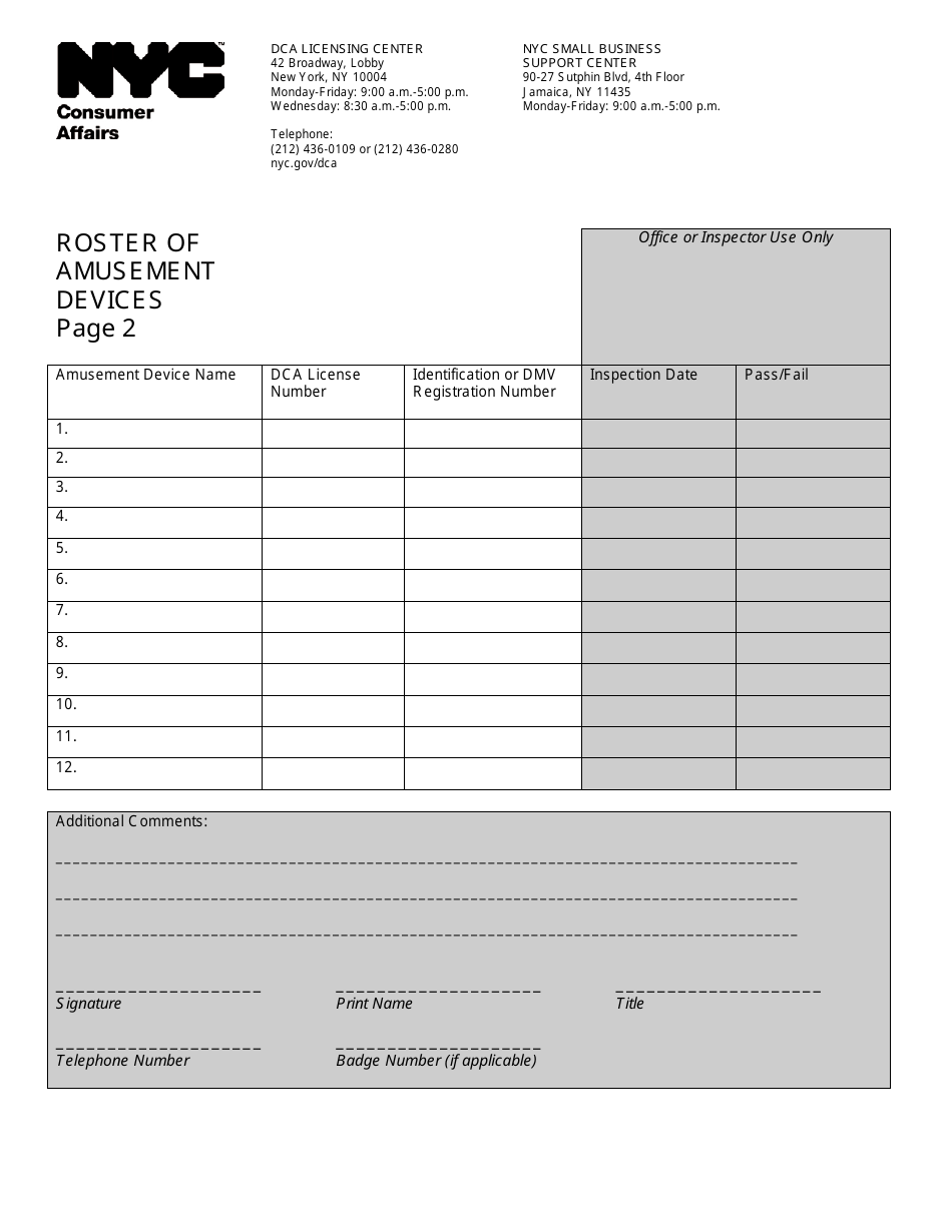 Roster of Amusement Devices - New York City, Page 2