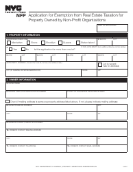 Form NFP Application for Exemption From Real Estate Taxation for Property Owned by Non-profit Organizations - New York City, Page 3