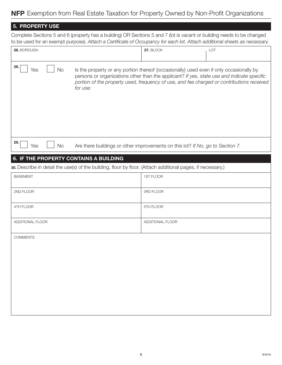 Form nfp download fillable pdf or fill online application for exemption