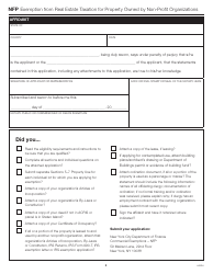Form NFP Application for Exemption From Real Estate Taxation for Property Owned by Non-profit Organizations - New York City, Page 8