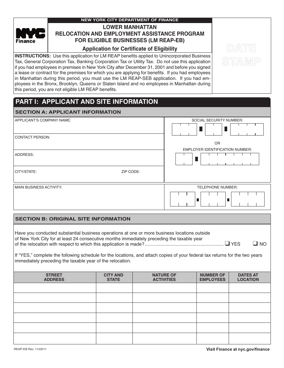 Form REAPEB Fill Out, Sign Online and Download Printable PDF, New
