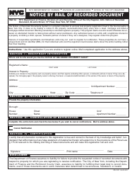 Document preview: Form CR-0101 Notice by Mail of Recorded Document - New York City