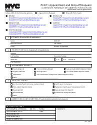 Document preview: Form PER11 Appointment and Drop-Off Request - New York City