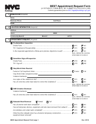 Document preview: Best Appointment Request Form - New York City