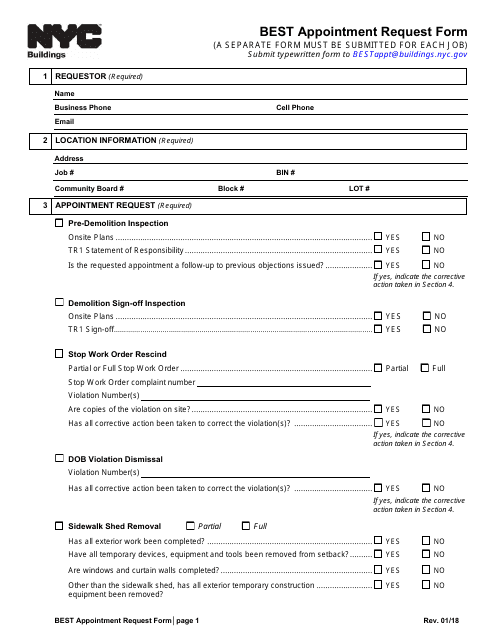 Best Appointment Request Form - New York City