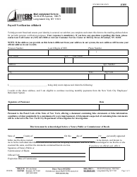 Form 355 Payroll Verification Affidavit - New York City