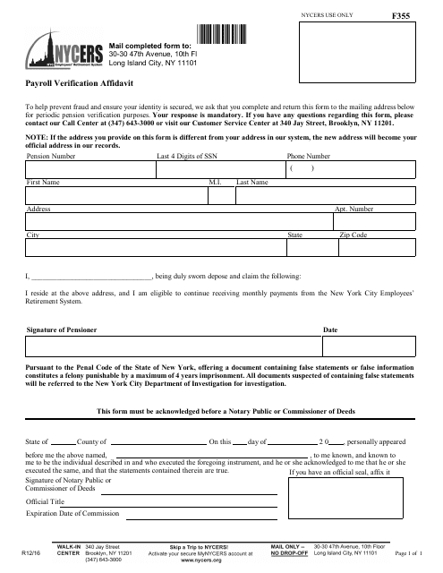 Form 355  Printable Pdf