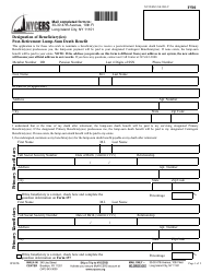 Form F501 Designation of Beneficiary(Ies) Post-retirement Lump-Sum Death Benefit - New York City
