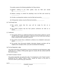Rule 26(F) Report and Proposed Scheduling Order Form (Patent Cases) - Minnesota, Page 9