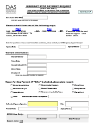 Document preview: Warrant Stop Payment Request Form (State Only) - Oregon