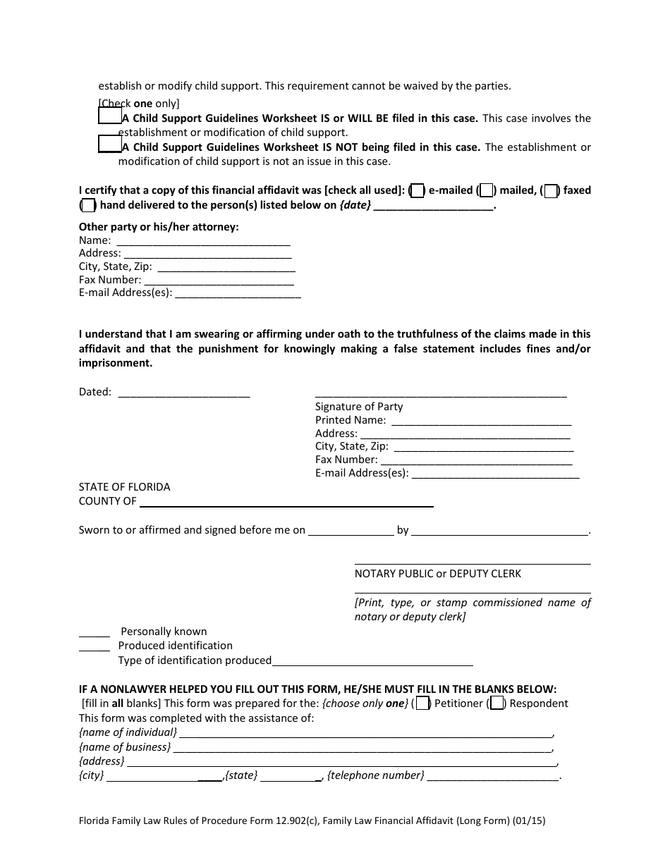 Form 12.902(C) Download Fillable PDF or Fill Online Family Law ...