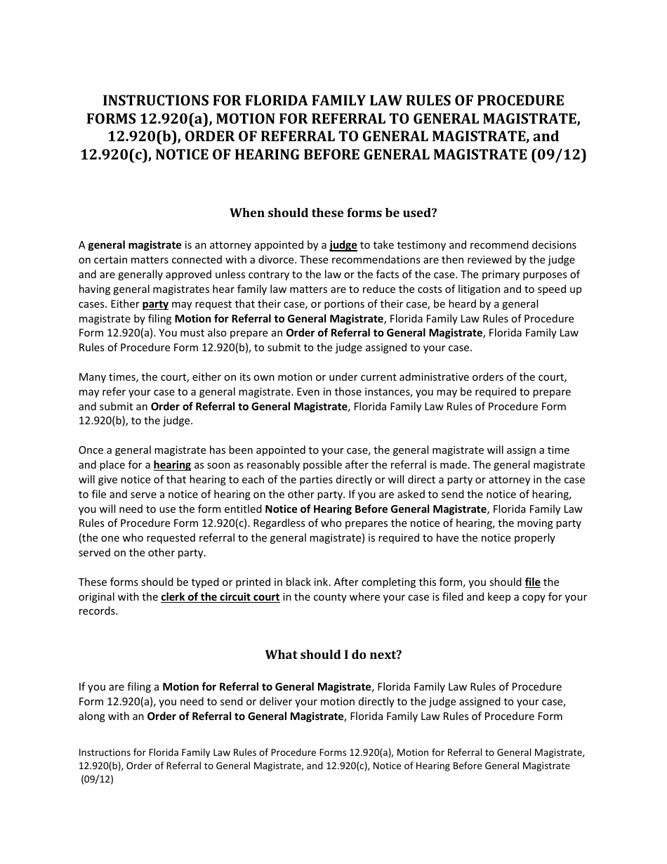 Objection Filing Florida Form 12.920(C) - Fill Out, Sign Online and Download Fillable PDF ...