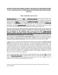 Form 12.932 &quot;Certificate of Compliance With Mandatory Disclosure&quot; - Florida