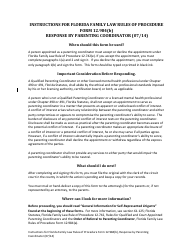Form 12.984(B) Response by Parenting Coordinator - Florida