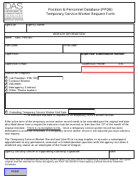 Document preview: Position & Personnel Database (Ppdb) Temporary Service Worker Request Form - Oregon