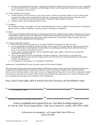 Event Application for Use of a Department-Owned or Managed Building, Grounds or Parking Area (Event Sponsored by a Private, Non-profit, or Public Entity) - Oregon, Page 4
