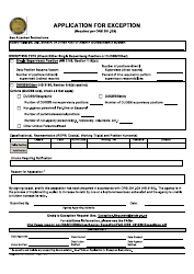 Application for Agency Exception - Span of Control - Oregon