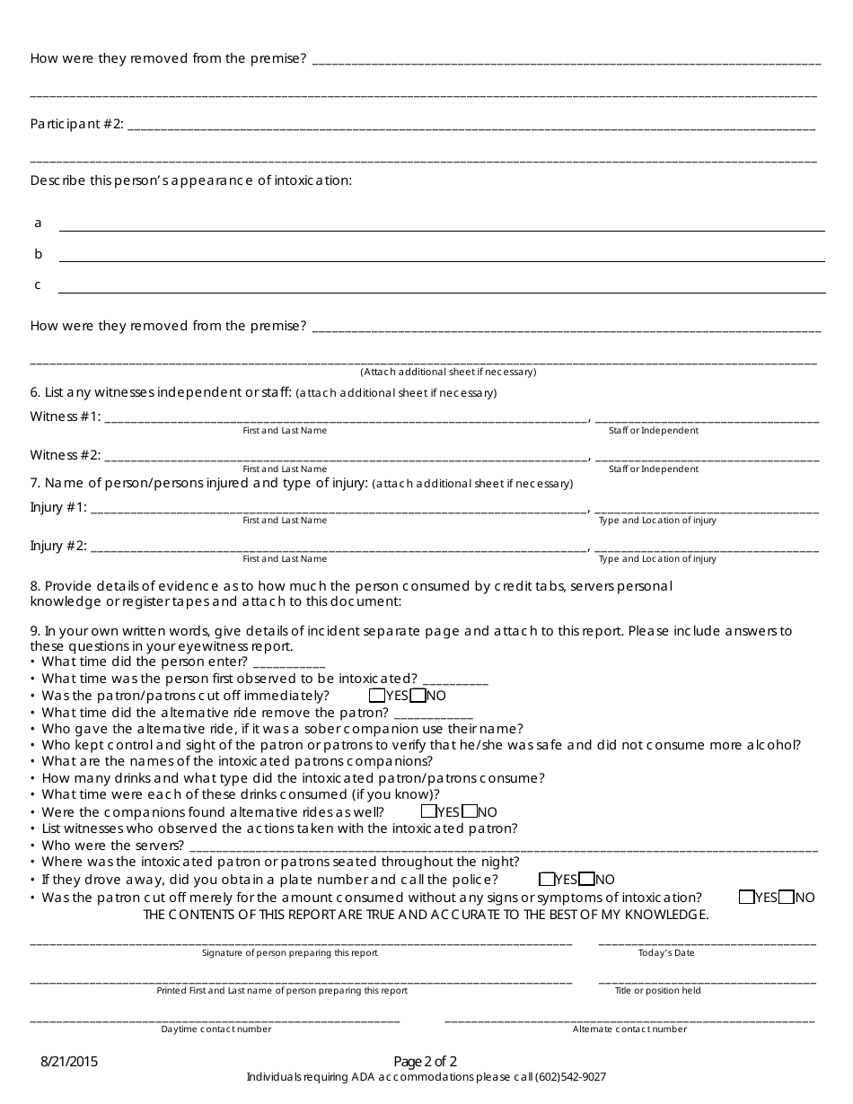 Service Refusal Report - Arizona, Page 2