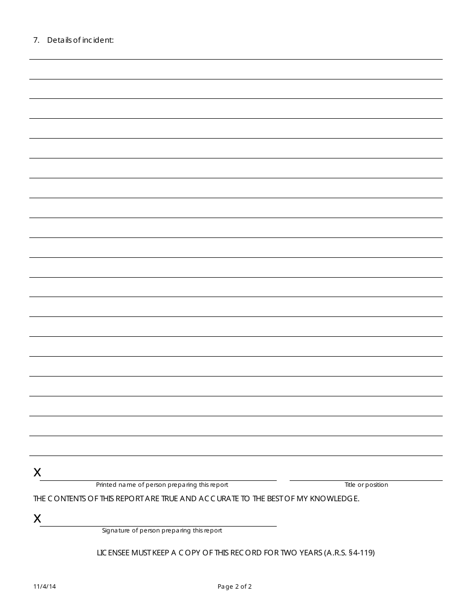 Act of Violence Report - Arizona, Page 2