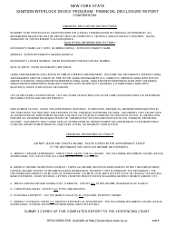 Form DPCA-500IID-FDR Ignition Interlock Device Program - Financial Disclosure Report - New York